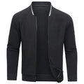 Men's Textured Knit Cardigan with Ribbed Trim