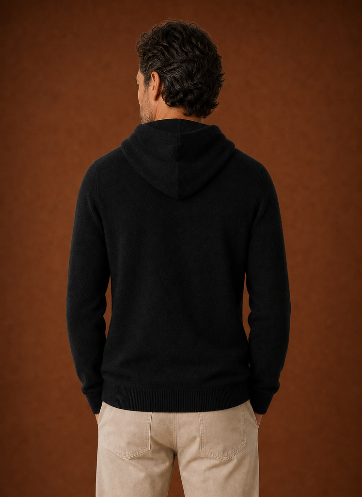 Men's Hooded Knit Pullover Sweater
