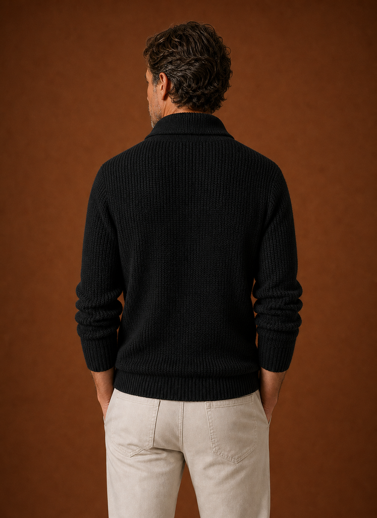 Men's Knitted Shawl Collar Cardigan