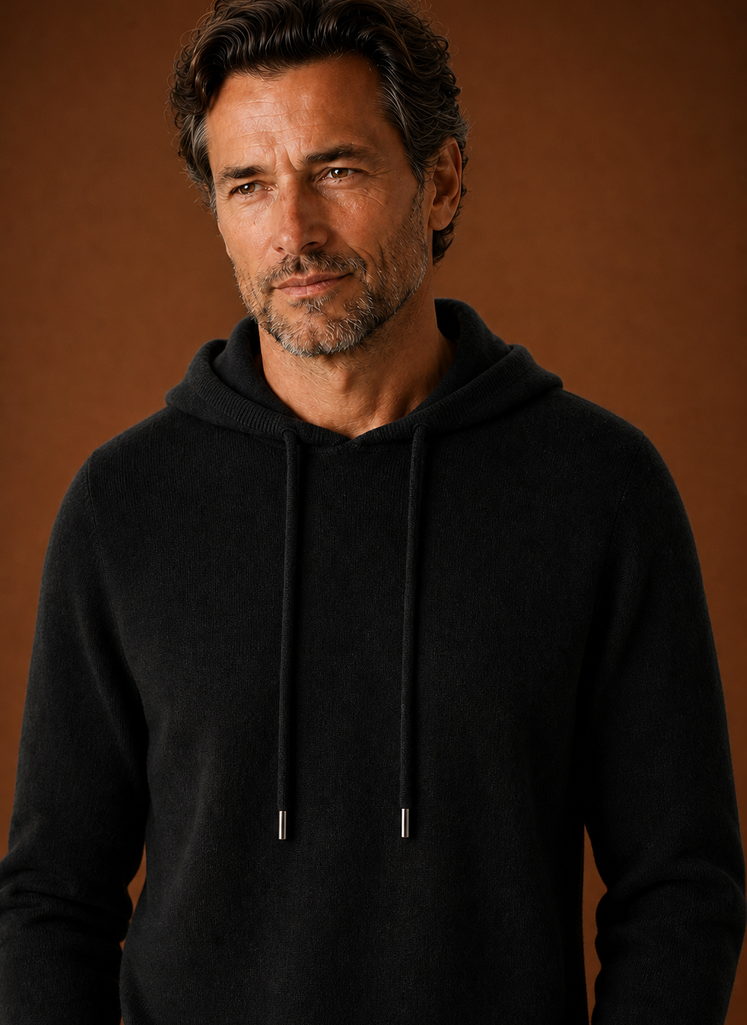 Men's Hooded Knit Pullover Sweater
