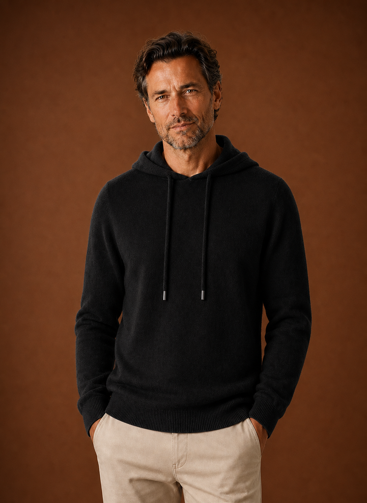 Men's Hooded Knit Pullover Sweater