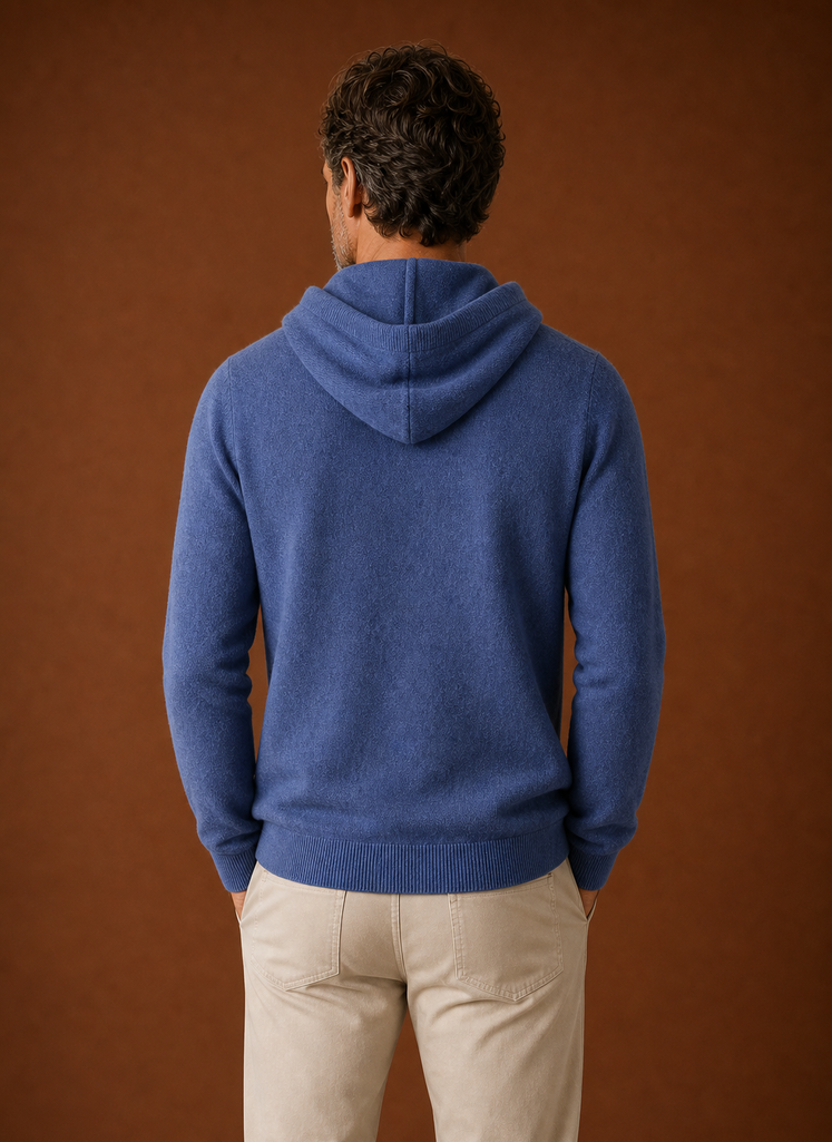 Men's Hooded Knit Pullover Sweater