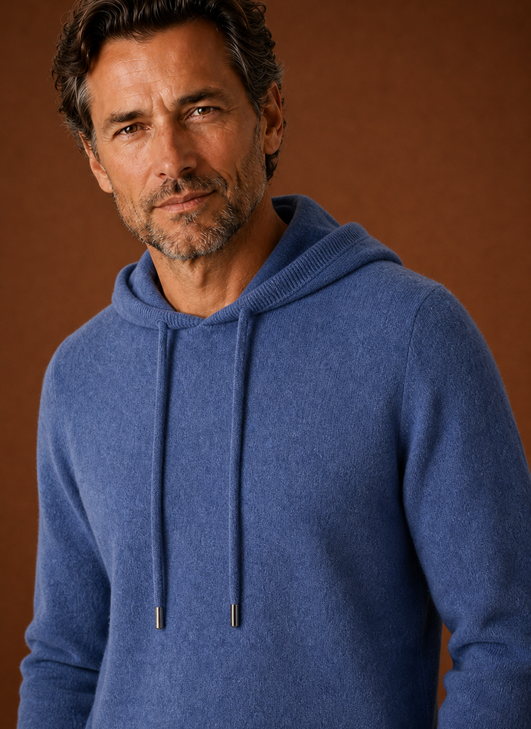 Men's Hooded Knit Pullover Sweater