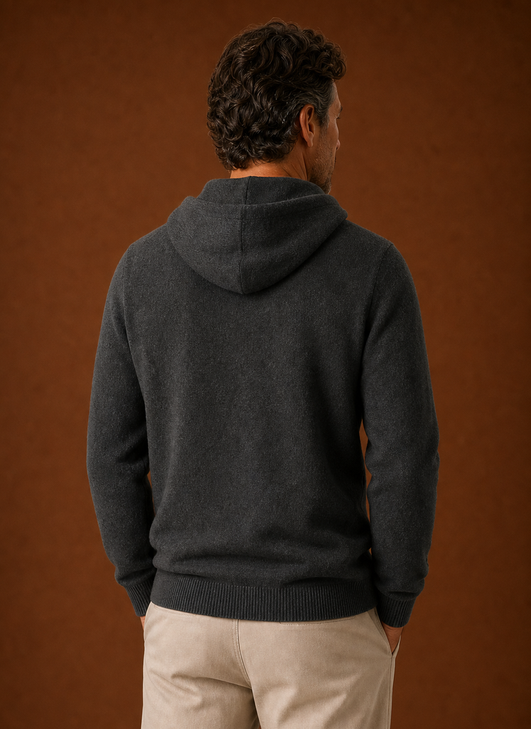 Men's Hooded Knit Pullover Sweater