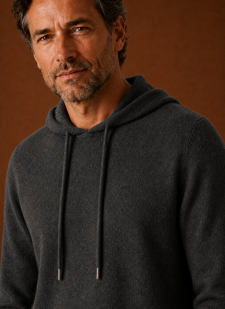 Men's Hooded Knit Pullover Sweater