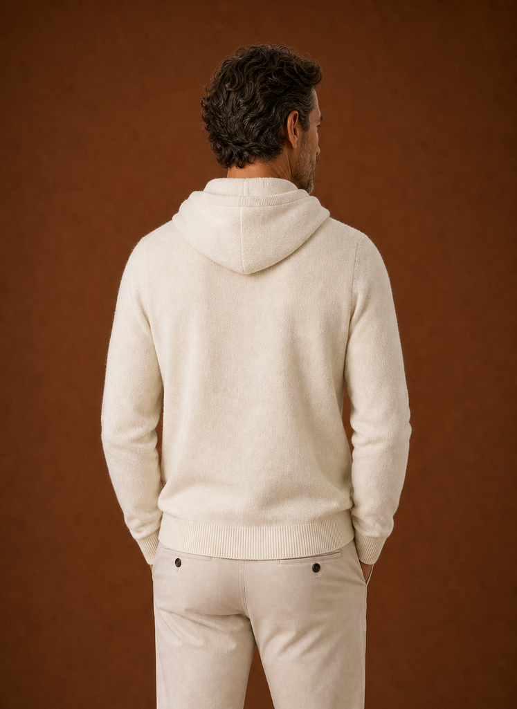 Men's Hooded Knit Pullover Sweater