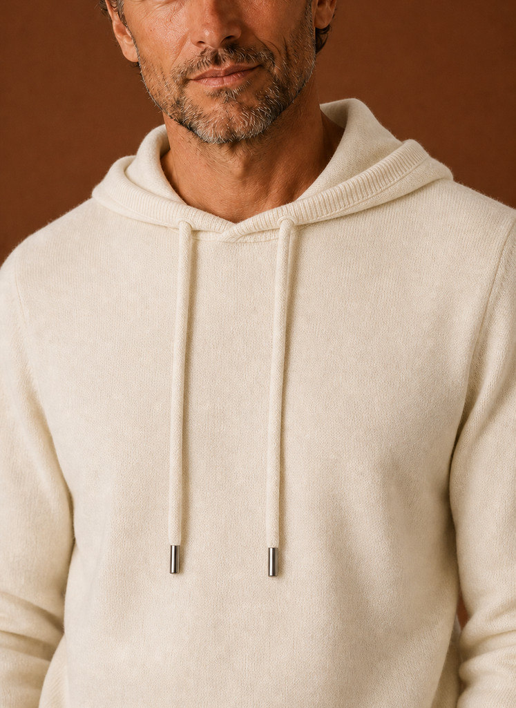 Men's Hooded Knit Pullover Sweater