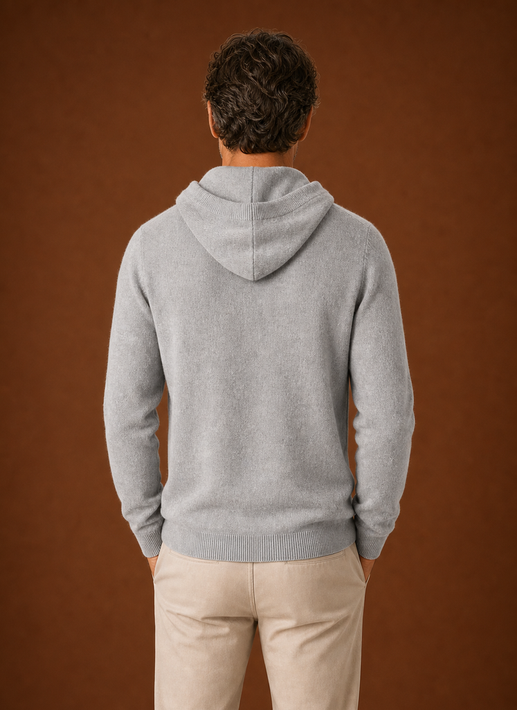 Men's Hooded Knit Pullover Sweater