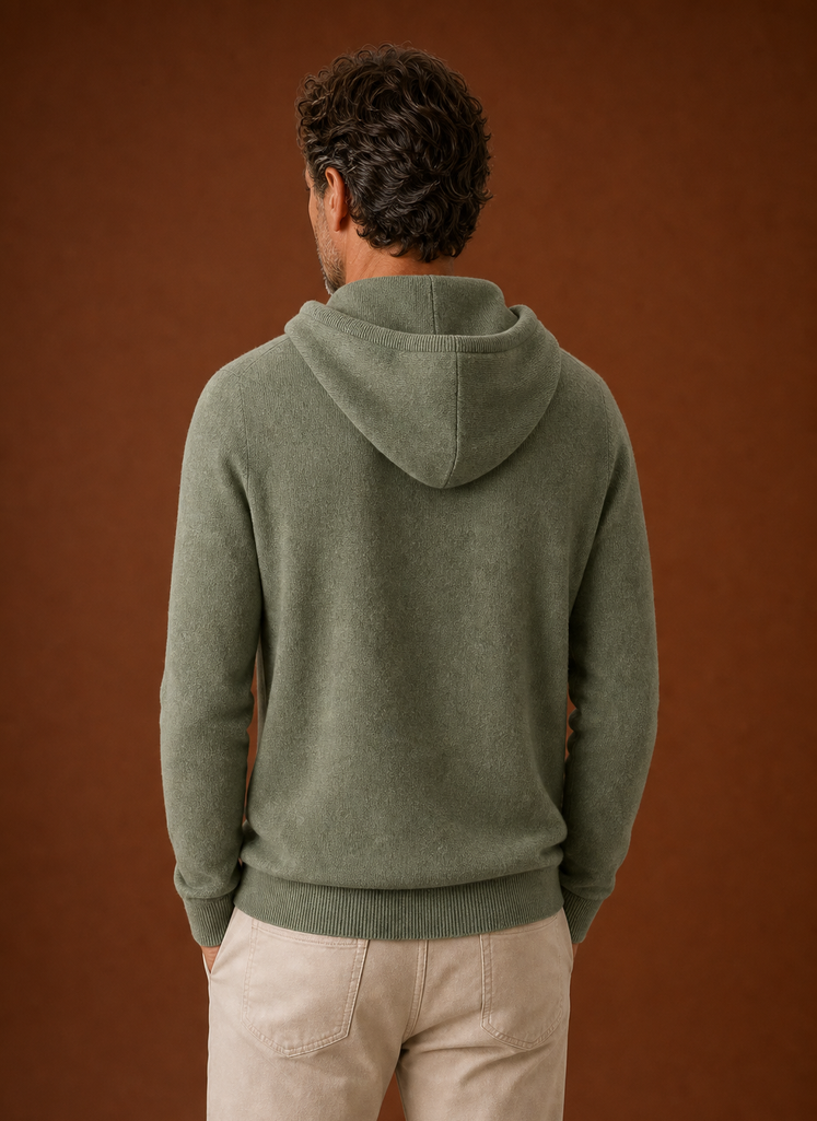 Men's Hooded Knit Pullover Sweater