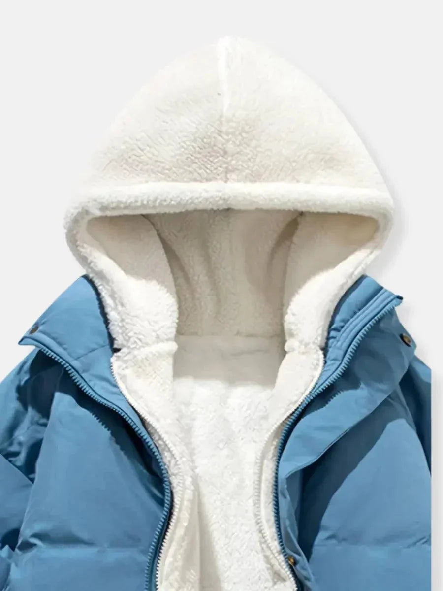 Women's Sherpa-Lined Hooded Quilted Puffer Jacket