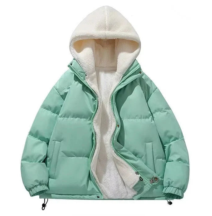 Women's Sherpa-Lined Hooded Quilted Puffer Jacket
