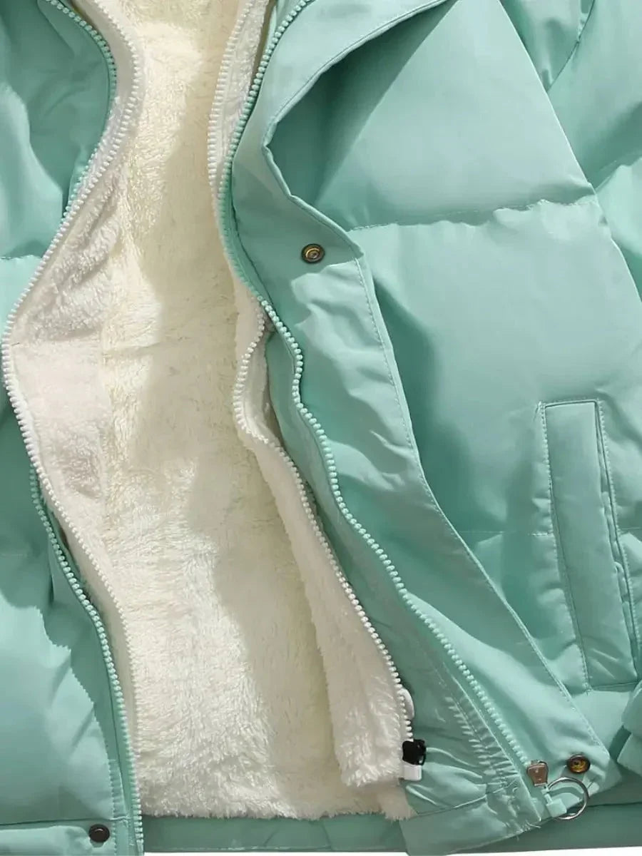 Women's Sherpa-Lined Hooded Quilted Puffer Jacket